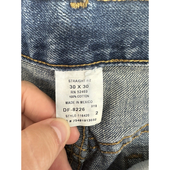 Mens Faded Glory Jeans Size 30x30 Straight Fit Denim - Picture 3 of 10